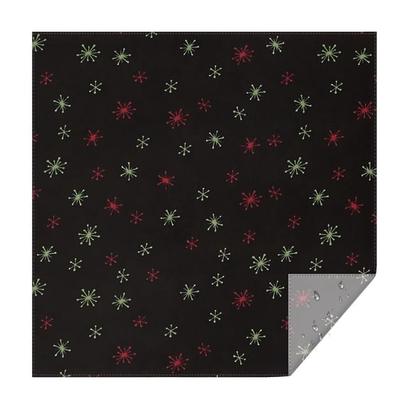 Black Christmas Star Pattern Square Tablecloth,Waterproof Square Table Cover,Wipeable Spillproof Washable Table Cover for Home Kitchen Party Decor 42"X42"(107x107cm)