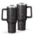 thumbnail image 1 of Black Christmas Star Pattern Tumbler with Handle and Lid,40oz Double Wall Vacuum Insulated Tumbler,Cups Gift for Women and Men, 1 of 7