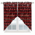thumbnail image 1 of Black Christmas Swag Valances for Windows, Kitchen Curtains 36 Inch Length 2 Panels Set, Red Plaid Xmas Snowflake Winter Short Curtains for Small Windows Rod Pocket Cafe Curtains Drapes 28"x36", 1 of 8