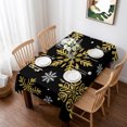 thumbnail image 1 of Black Christmas Table Cloth Waterproof Tablecloths, Winter Xmas Snowflakes Textured Tablecloth Dining Table Cover for Kitchen Party Tabletop Outdoor, Rectangle Tablecloth 60x84 Inch, 1 of 9