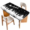 thumbnail image 1 of Black Christmas Table Cloths for 4 Foot Rectangle Tables, Xmas Elk Tree Snowflake Forest Patio Waterproof Elastic Fitted Tablecloths, Washable Rectangular Table Cover for Camping, 1 of 8