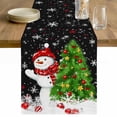 thumbnail image 1 of Black Christmas Table Runner 60 Inches Long Farmhouse Dress Scarves, Snowman Xmas Tree Ball Snowflake Dining Tablerunner for Coffee Table/Kitchen Island/Party Décor, 13" x 60", 1 of 8