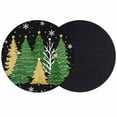 thumbnail image 1 of Black Christmas Tree Coasters Set of 2, Absorbent Coasters for Drinks, Green Golden Xmas Tree Snowflake Winter Coaster for Desk Coffee Table Protection, Home Decor House Warming Gifts 4", 1 of 8