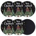 thumbnail image 1 of Black Christmas Tree Coasters Set of 6, Absorbent Coasters for Drinks, Snowflake Tree Xmas Coaster for Desk Coffee Table Protection, Home Decor House Warming Gifts 4", 1 of 8