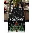 thumbnail image 1 of Black Christmas Tree Dresser Scarf Farmhouse, Dining Table Decorations for Wedding/Parties, Snowflake Tree Xmas Table Runner 48 Inches Long for Kitchen Dining, 13 x 48 In, 1 of 9