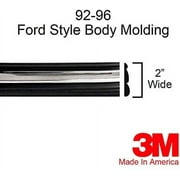 Black Chrome Side Body Trim Molding 1992-1996 Ford Rocker Panel Truck F150, F250, F350, Bronco - 2" Wide Quarter Roll - 6 ft