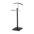 thumbnail image 1 of Black & Chrome Wood & Metal Coat & Hat Suit Valet Stand Organizer Rack, 1 of 2