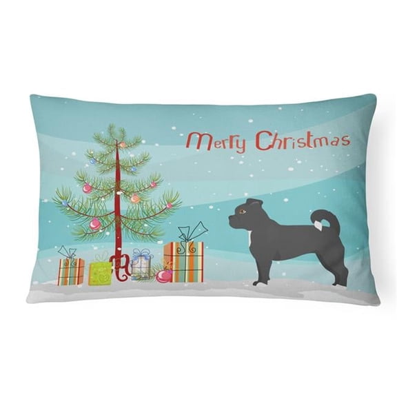 Black Chug Christmas Tree Canvas Fabric Decorative Pillow