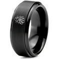 thumbnail image 1 of Tungsten Gamer Valentines Day Rings for Men Black Engraved Ring Lawyer Gift His and Hers Gifts, 1 of 7