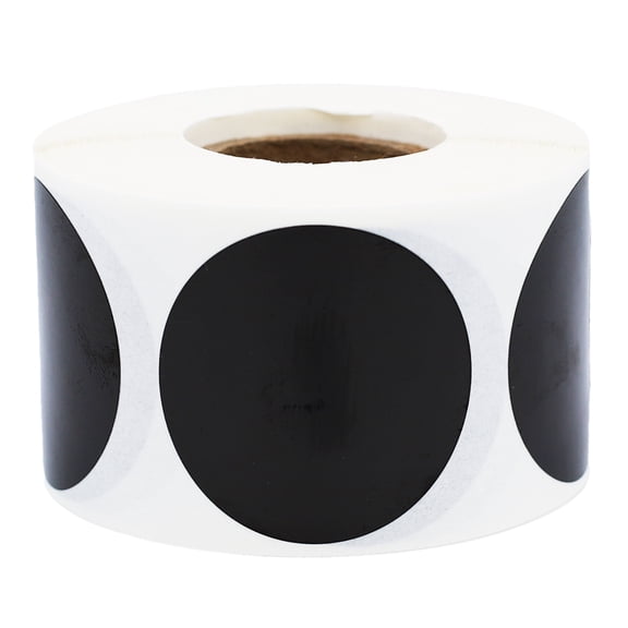 Black Circle Dot Labels | 1.5" inches Round - 500 Pack | InStockLabels.com