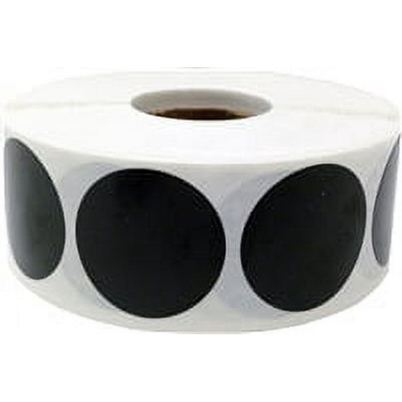 Black Circle Dot Stickers | 1" Inch Round | 500 Pack