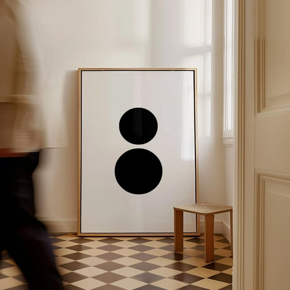 Black Circle Geometric Art Print Gallery Wall Decor Minimalist Trendy Apartment Print Home Decor #2877, 16x24 UNFRAMED