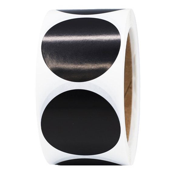 Black Circle Stickers | 2" Inches Round | 500 Pack