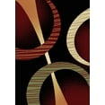 thumbnail image 1 of Black Circles Rings Modern 5x8 Area Rug Contemporary Carpet Rugs - Actual Size 5'2" x 7'4", 1 of 1