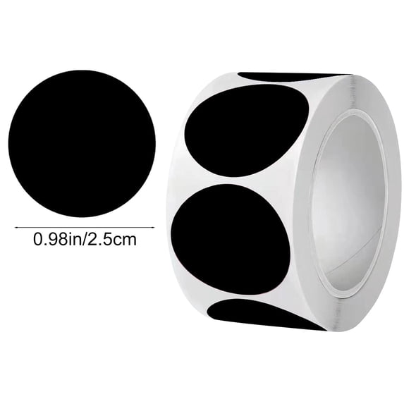 Black Classic Black Round Dot Stickers 2.5Cm 500-Pack, Creates Bold Contrasting Labels For Organization Systems And Graphic Arts Craft Projects