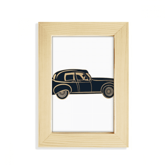 Black Classic Cars Pattern Outline Desktop Display Photo Frame Picture Art Painting 5x7 inch