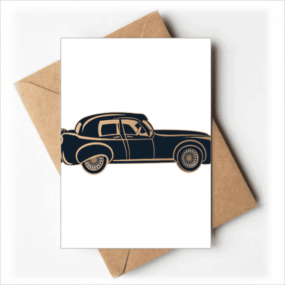 Black Classic Cars Pattern Outline Greeting Cards You are Invited Invitations