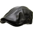 thumbnail image 1 of Black Classic PU Leather Newsboy Gatsby Ivy Hat Golf Driver Ascot, 1 of 8