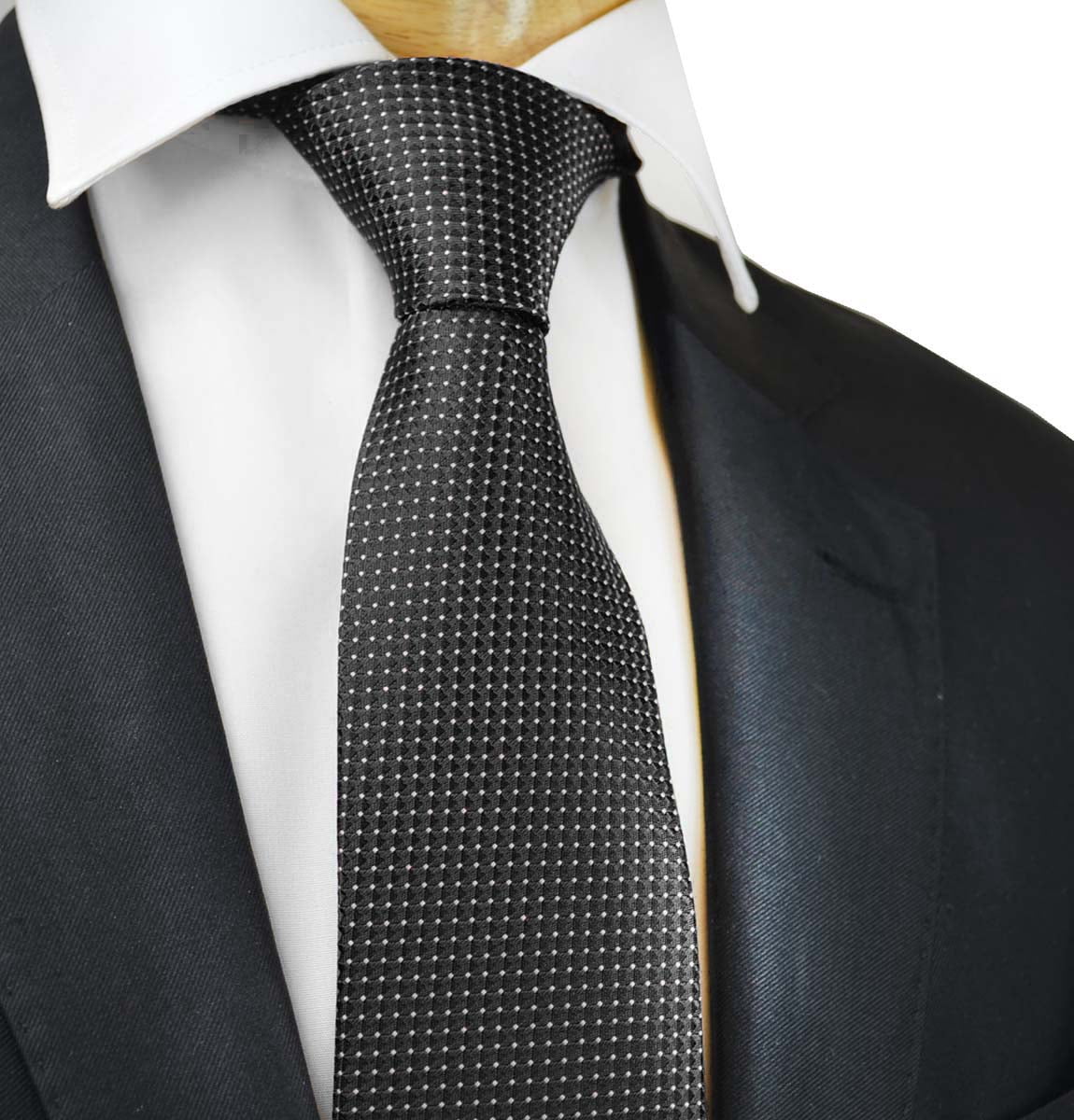 Black Classic Pin Dot Pattern Men's Ties - Walmart.com