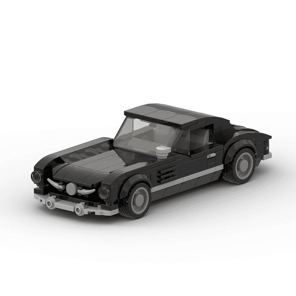 Black Classic Roadster Model, Small Particle DIY Interlocking Building Set