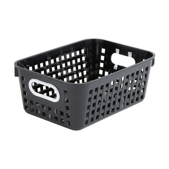 Black Classroom Storage Tall Baskets with Handles - 6 Pieces