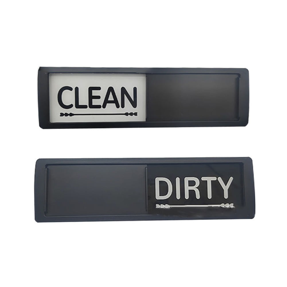 Black Clean Dirty Dishwasher Indicator Sign NonScratch Simple