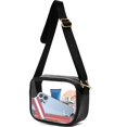 thumbnail image 1 of Black Clear Bag with Adjustable Strap, Crossbody Bags for Women, Thicker Waterproof PVC Clear Purse for Concerts Sports, 1 of 7