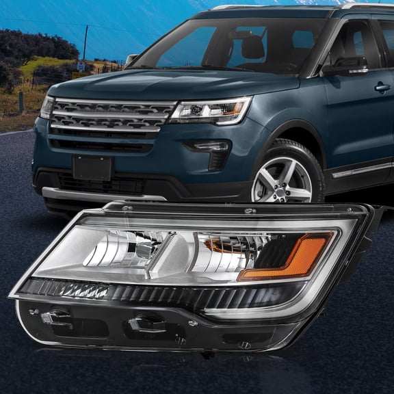 Black Clear For 2016-2018 Ford Explorer Limited XLT Headlight Assembly