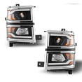 thumbnail image 1 of Black Clear Headlights For 2014-2015 Chevy Silverado 1500 LED DRL Headlamp PAIR, 1 of 3