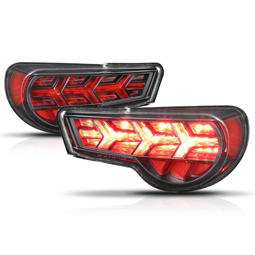 Black/Clear *SEQUENTIAL RED SIGNAL* Tail Light Lamp for 1321 Scion FRS