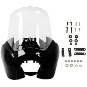 Black & Clear Tall Fairing Windshield Club Style Kit Compatible with Harley-Davidson Dyna, Super Glide T-Sport FXDXT, FXR