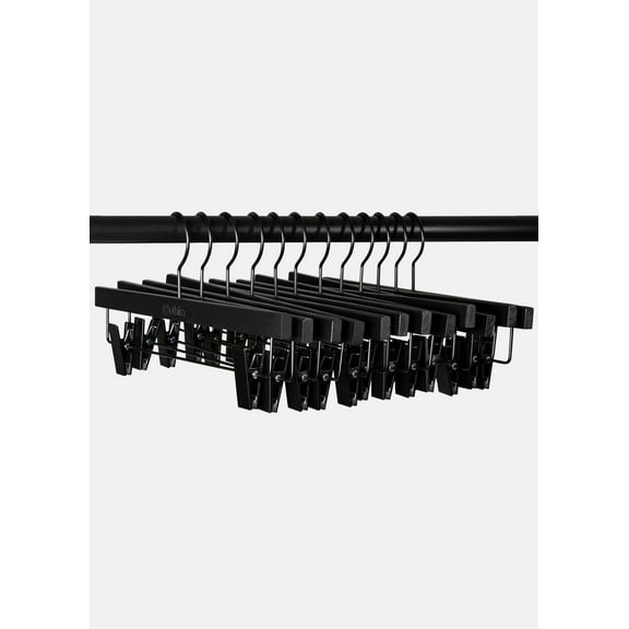 Clip Hangers - 12 Packs - Black | Wood Hanger