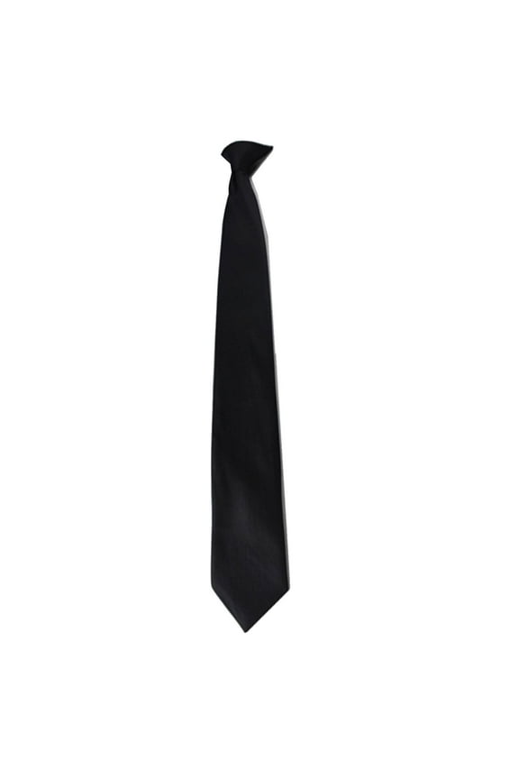 Black Clip On Tie Security Tie Doorman Steward Matte Black Funeral Tie K4F7