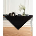 thumbnail image 1 of Black Cloth Tablecloth 52 x 52 Inch - Dru Cotton Linen Square Table Throw - Machine Washable Tablecloth for Winter, Christmas, New Year, 1 of 6
