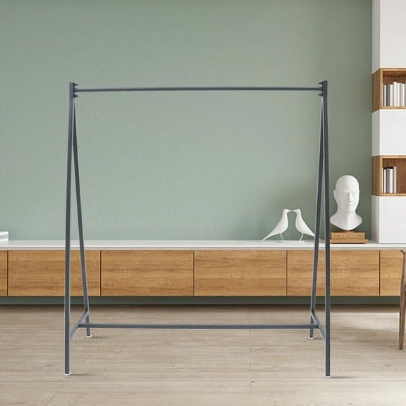 Black Clothes Rack Metal Freestanding Garment Rack Clothes Display Stand Living Room Clothing Store Iron Pipes Durable Sturdy Strong Bearing Capacity Clothes Storage Home Decoration Industrial Vintage