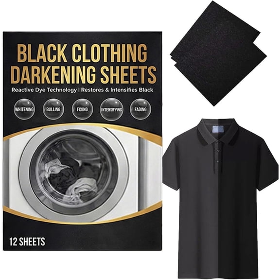 Black Clothing Color Restorer & Laundry Enhancer Liquid, Fabric Dye Sheets For Dark Clothes Revive Faded Denim Wardrobe