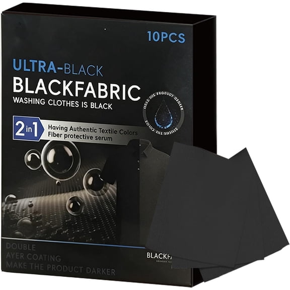 Black Clothing Color Restorer Sheet, with Quick-Absorb Design, 10pieces, Gentle On All Fabrics, Laundry Color Catcher, Easy to Use, for Cotton, T-Shirts, Jeans, Sweaters, and Even Shoes(Q)