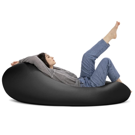 Black Cloud-Like Ergonomic Bean Bag Lounger Adjustable Body Pod for