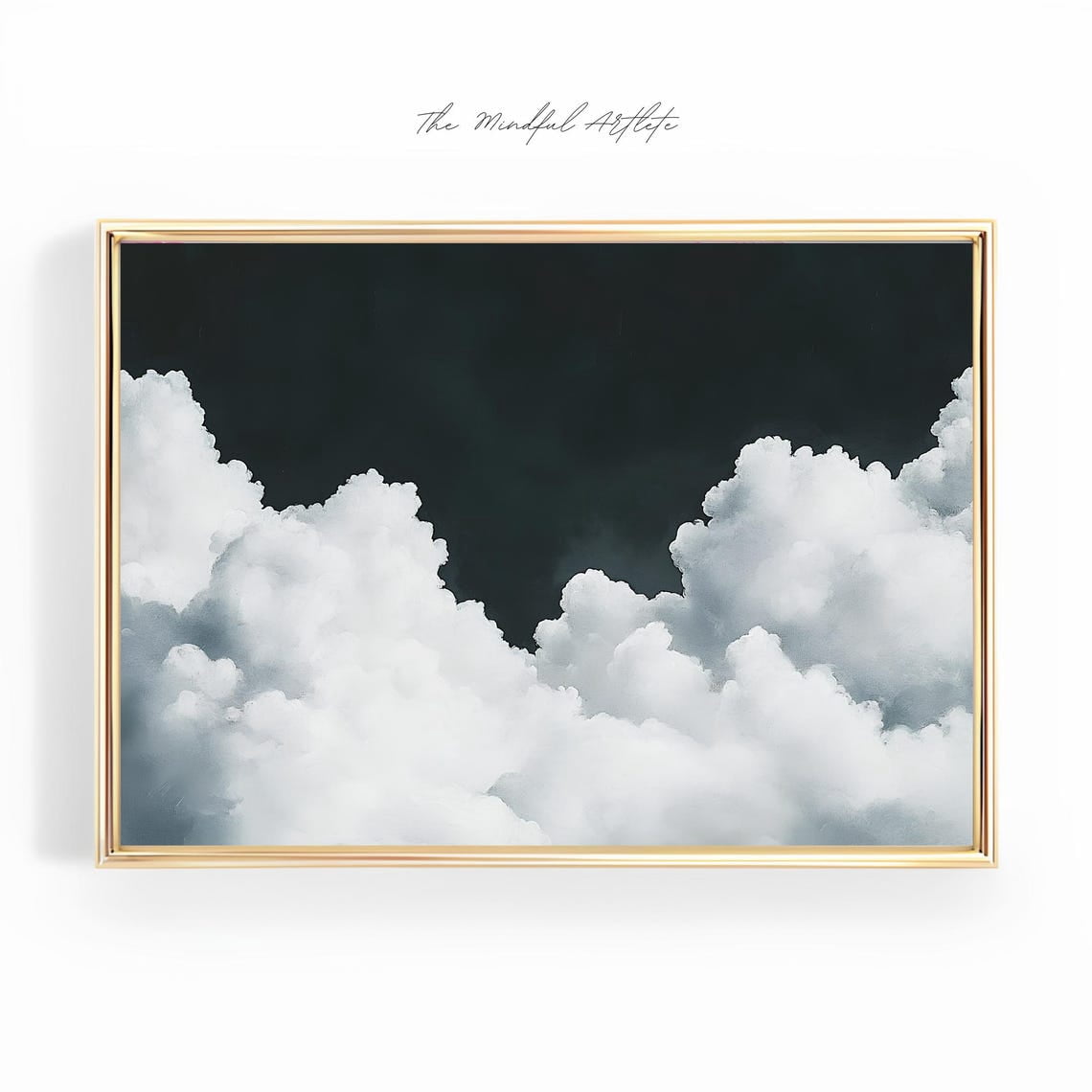 Black Cloud Moody Cloud Painting Dark Large Horizontal Wall Art Above