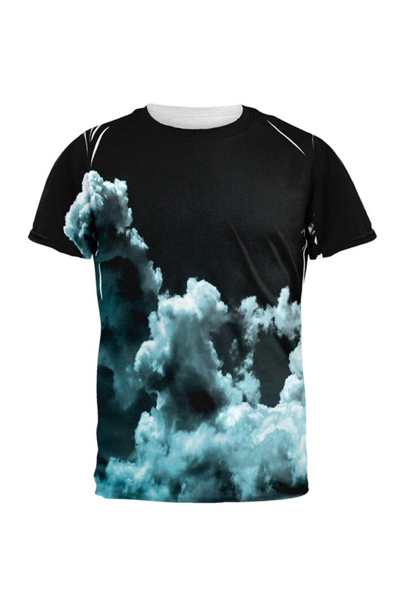 Black Clouds All Over Adult T-Shirt - X-Large