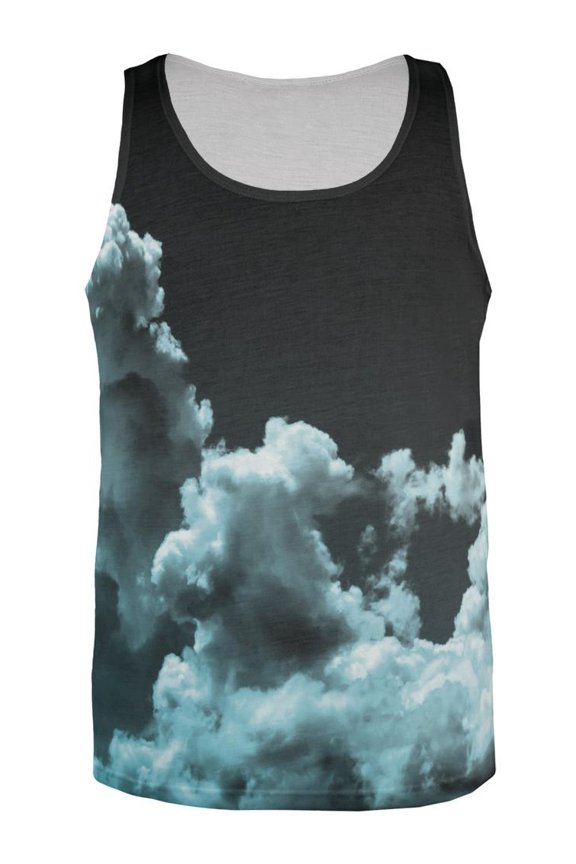 Black Clouds All Over Adult Tank Top - Medium