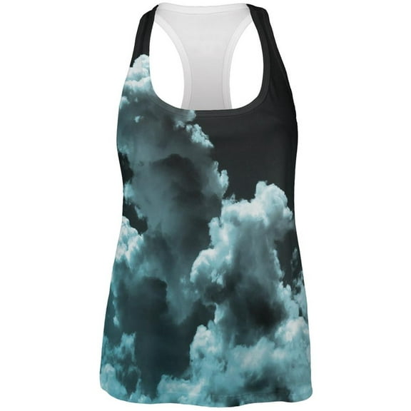 Black Clouds All Over Womens Racerback Tank Top - 2X-Large