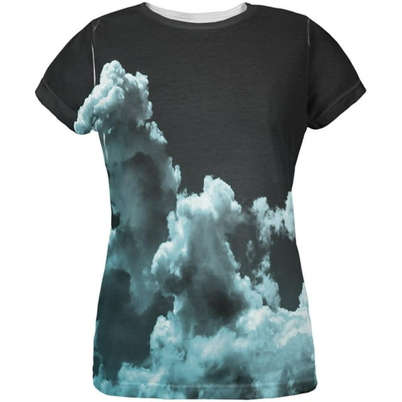 Black Clouds All Over Womens T-Shirt - 2X-Large