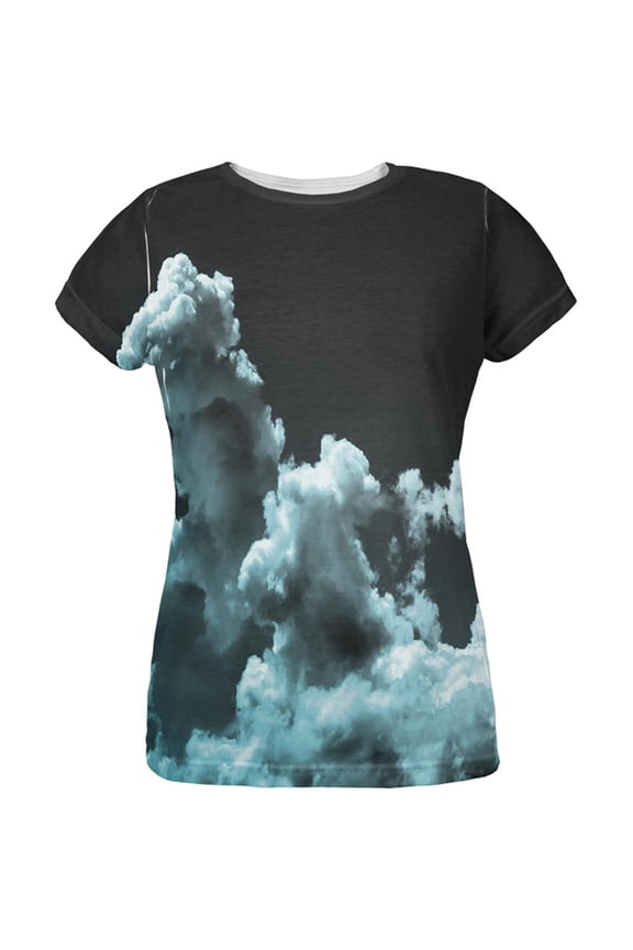 Black Clouds All Over Womens T-Shirt - Medium