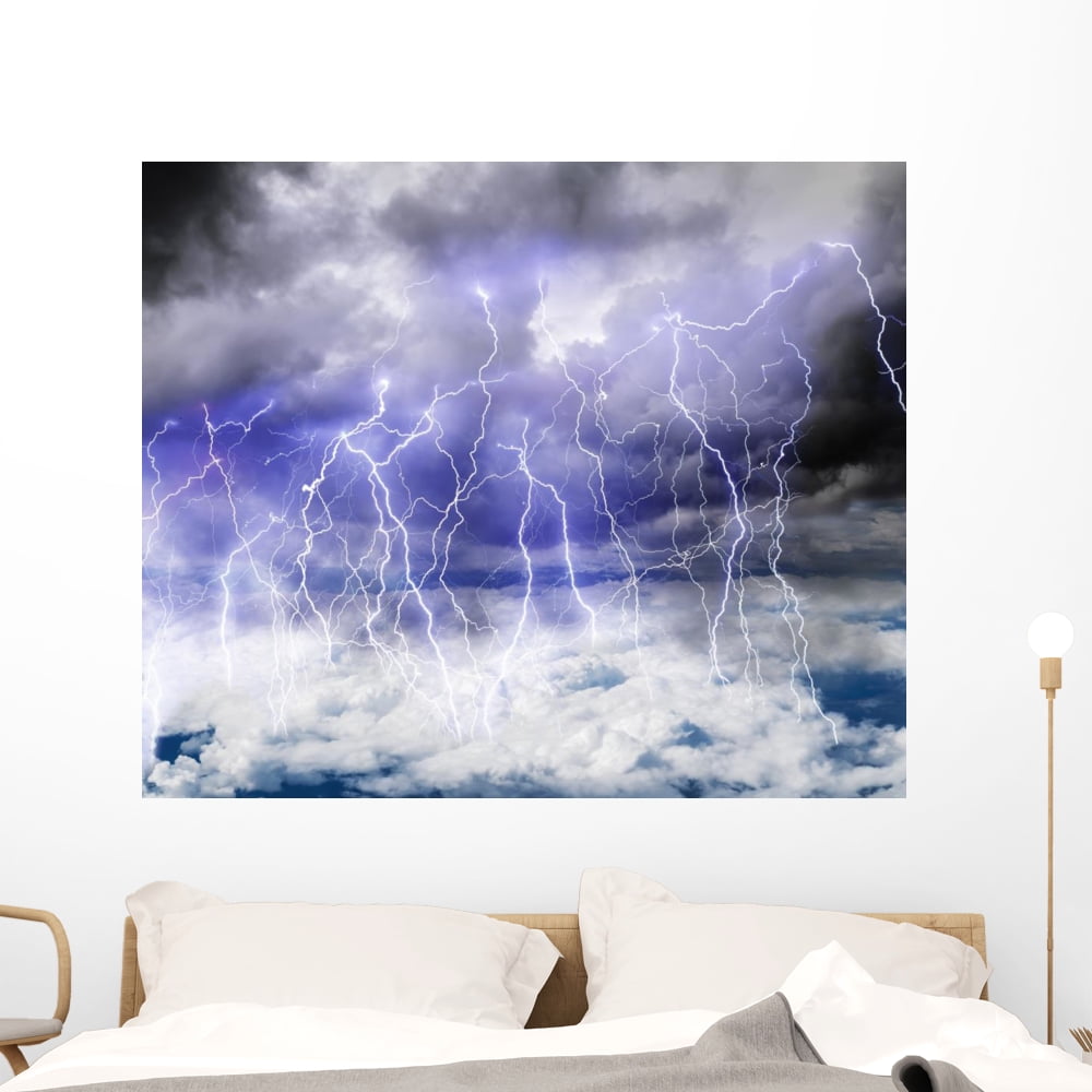 Black Clouds Sky Full Wall Decal by Wallmonkeys Peel and Stick Graphic ...