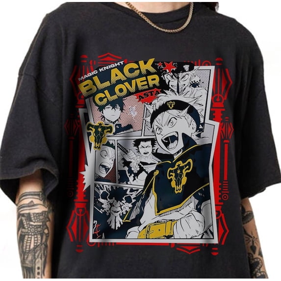 Black Clover Anime T-shirt, Anime Otaku T-shirt Sizes S-5XL