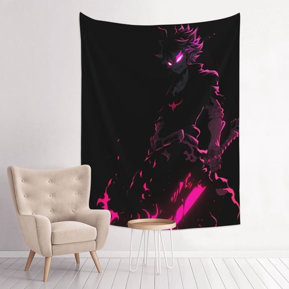 Black Clover Asta Anime Tapestry Indian Wall Hanging Tapestries Room Decor For Bedroom Living Room Dorm