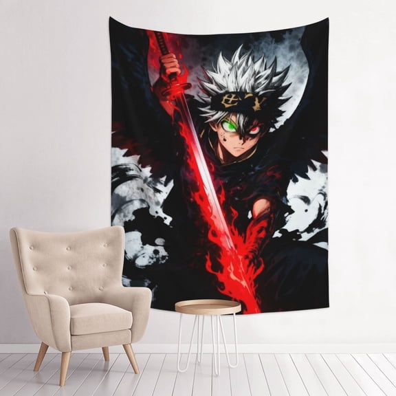 Black Clover Asta Anime Tapestry Indian Wall Hanging Tapestries Room Decor For Bedroom Living Room Dorm
