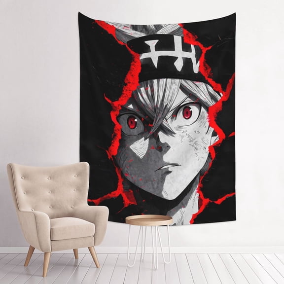 Black Clover Asta Anime Tapestry Indian Wall Hanging Tapestries Room Decor For Bedroom Living Room Dorm