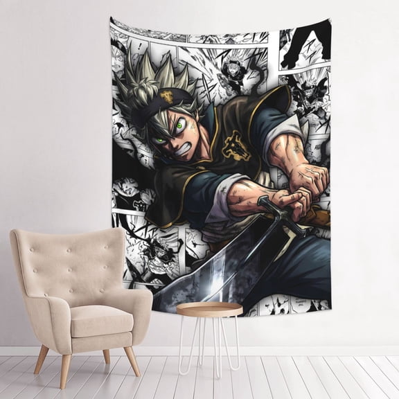 Black Clover Asta Anime Tapestry Indian Wall Hanging Tapestries Room Decor For Bedroom Living Room Dorm